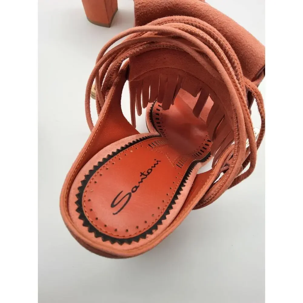 Santoni Suede Lace Up the Leg Sandal